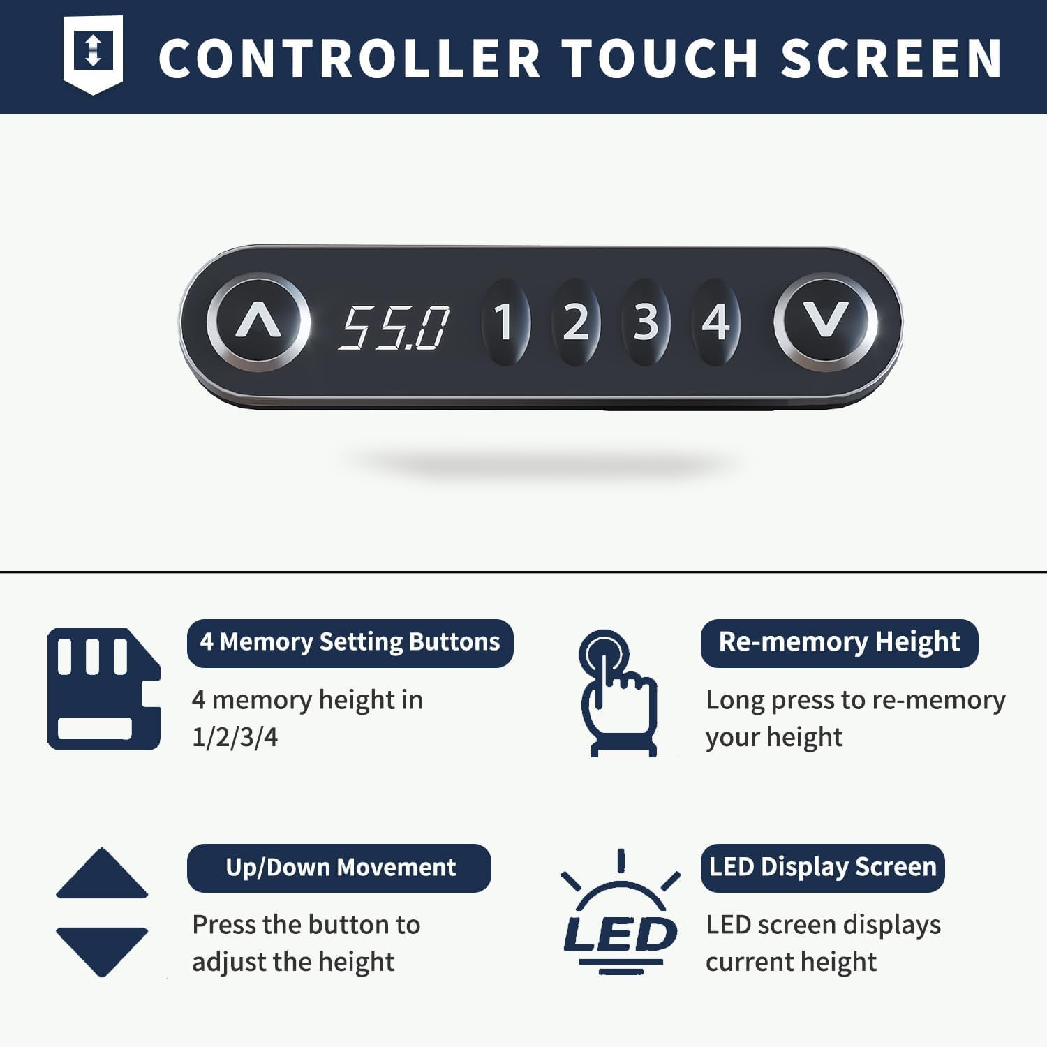 Electric Standing Desk with Drawer, 140X60Cm Height Adjustable Sit Stand up Desk with Storage Shelf,Workstation with Splicing Top for Home Office (Black Frame + Walnut Desktop) image number 5