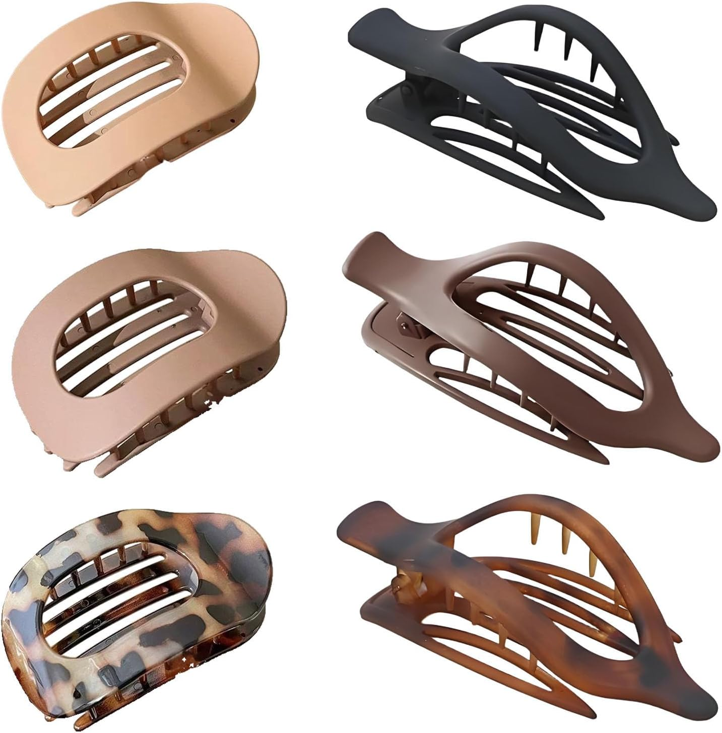 Dinghaole 6 PCS Hair Claw Clips for Women &ndash; Flat Non-Slip Grip, Comfort Fit for Thick Hair, 2 Styles & 6 Colors, Perfect for Daily Use, Sleeping & Driving image number 4