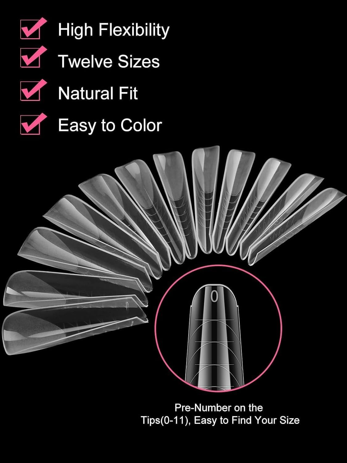 EBANKU 120PCS Clear Matte Dual Nail Forms System Coffin Nail Mold Tips Acrylic Stiletto Nail Extension Tools for Nail Art Salon Nails Design image number 3