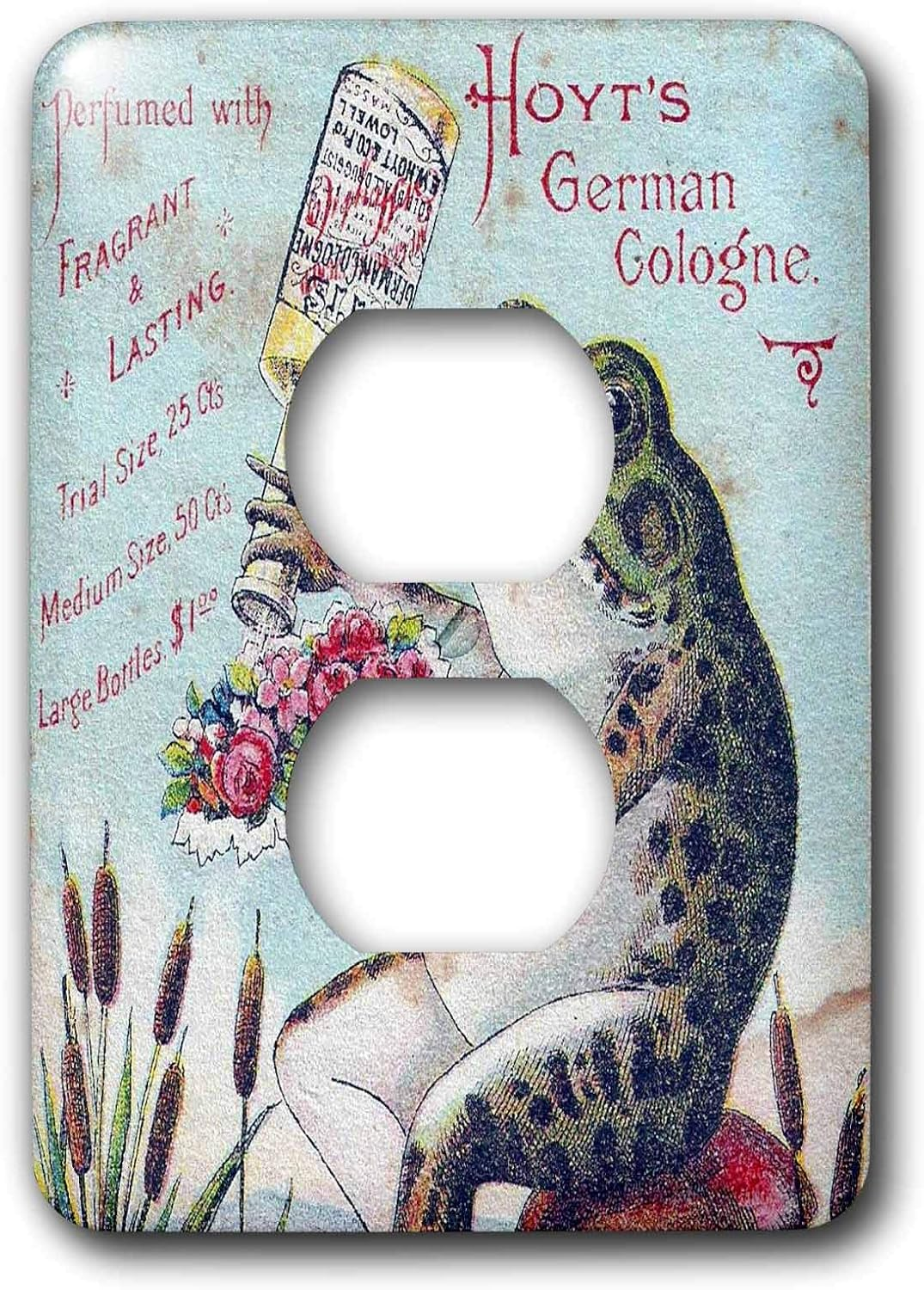 3Drose LLC LSP_10908_6 Vintage German Frog Cologne 2 Plug Outlet Cover image number 1