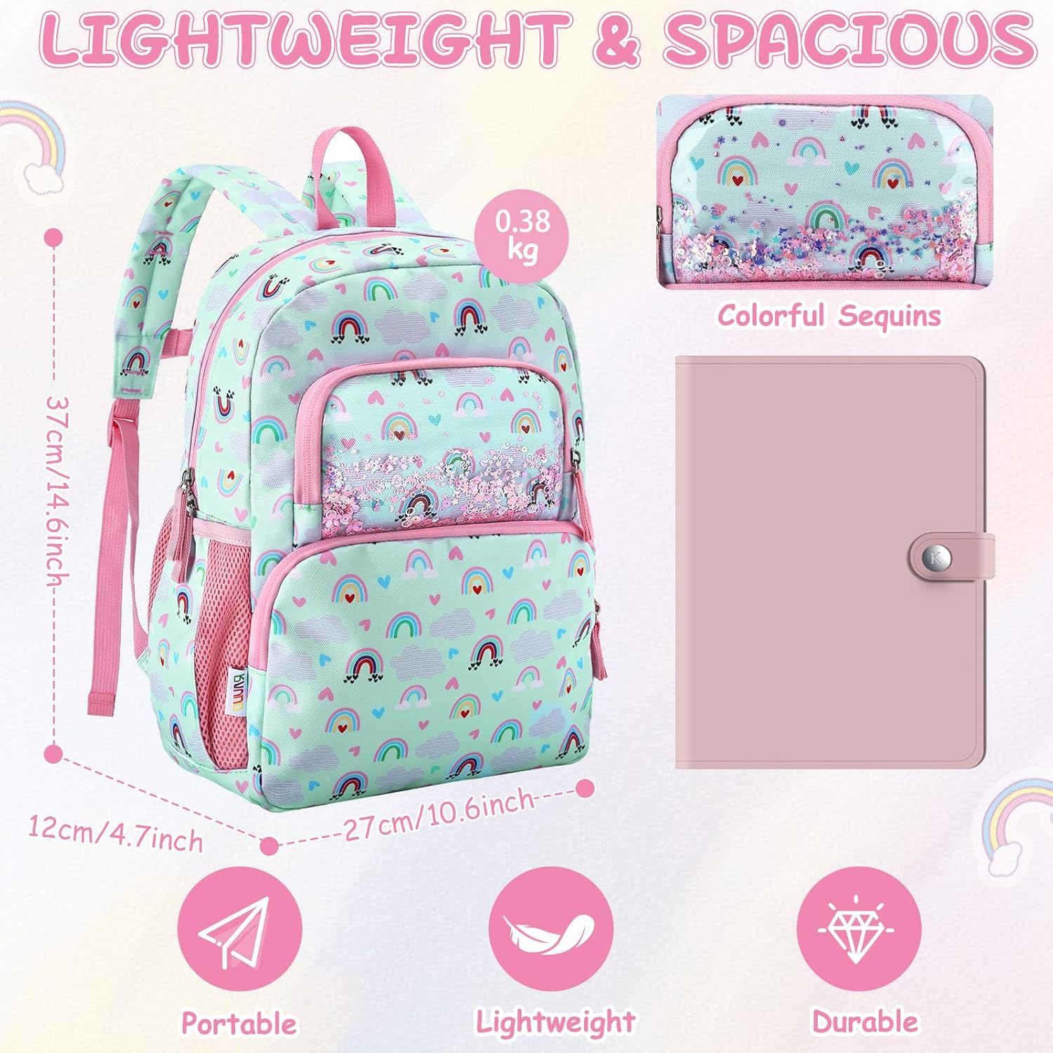 RAVUO Toddler Backpack for Girls Boys,Cute Kids Backpacks for Ages 3-6 Lightweight Bookbag W Chest Strap for Kindergarten Daycare Preschool Travel image number 5