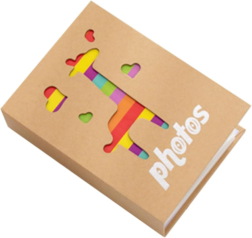 Baby Photo Album 5X7 Inches 200 Pages Colored Kraft Paper Adorable Design for Children and Baby Picture Storage