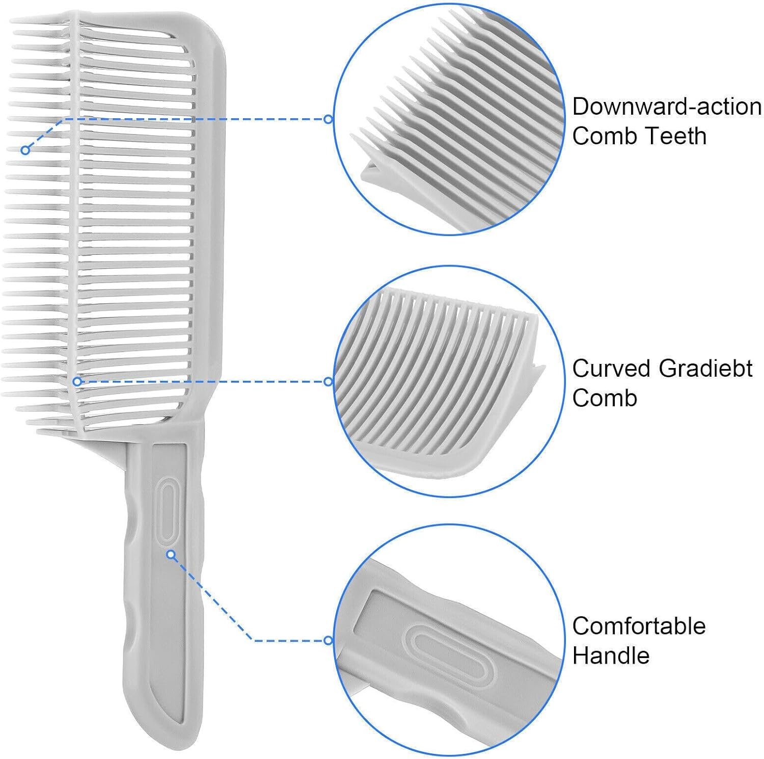 Youery Pack of 3 Barber Comb for Men, Hair Cutting Comb, Hair Cutting Set, Silicone Haircut Band, Professional Curved Positioning Comb, Hair Dye Comb, Hair Cutting Aid image number 3