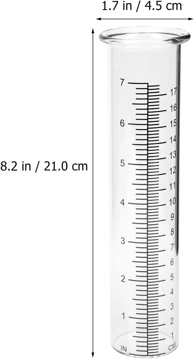 Ifundom 3Pcs Glass Rain Gauge Tubes Precision Rainfall Measuring Cylinders Outdoor Weather Instrument Transparent for Garden Use image number 2