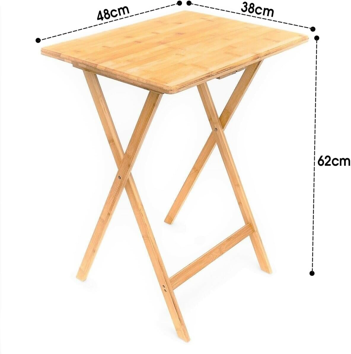 Clevinger Bamboo Foldable Table, Folding Tray Desk TV Dinner Folding Table for Small Space Eating, Dinner Foldable Side Desk for Work Serving Reading Camping Snack Coffee (1 Pack) - 2-Pack image number 5