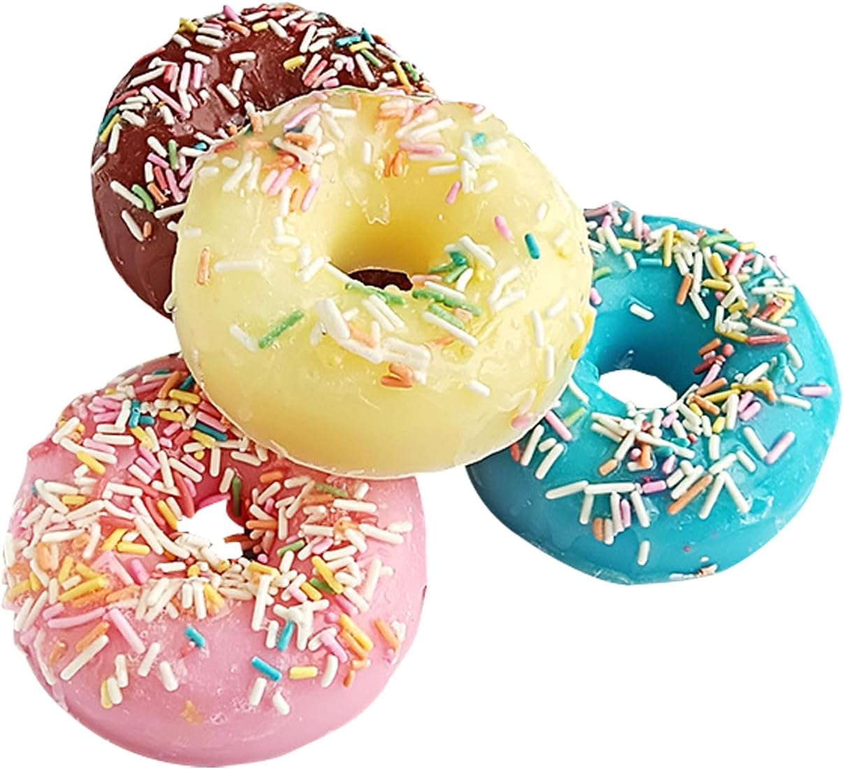 Donut Shape Scented Botanical Bath Soap Bar,120G Handmade Essential Oils Dougnut Clean Toning Soap for Kids,Face Body Moisturizing Artisanal Soap with Blistering Net(Pink) image number 6