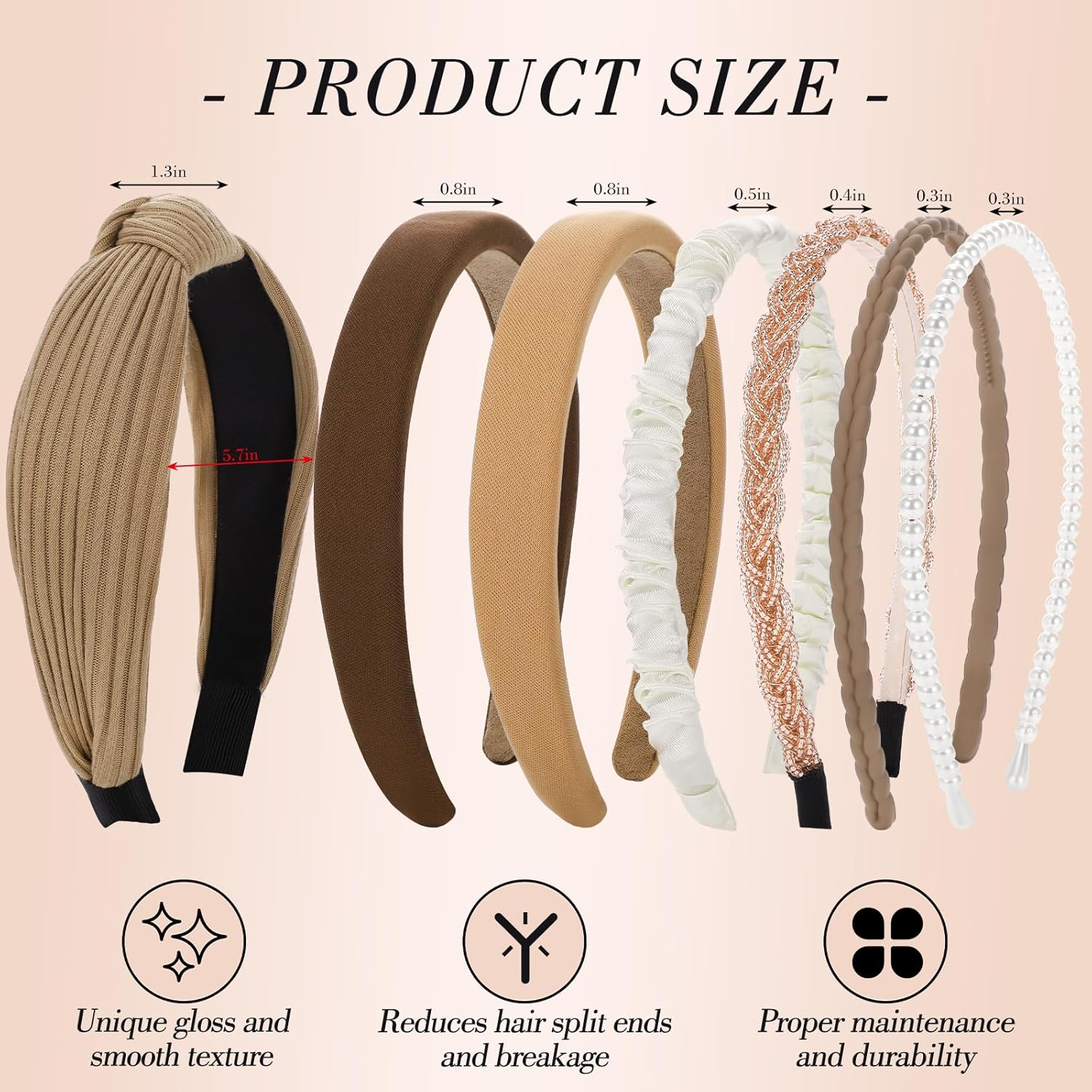 Women'S Headbands, Set of 7 Headbands, Braided Non-Slip Hair Band, Plastic Headbands for Girls and Women (7 Models) image number 4