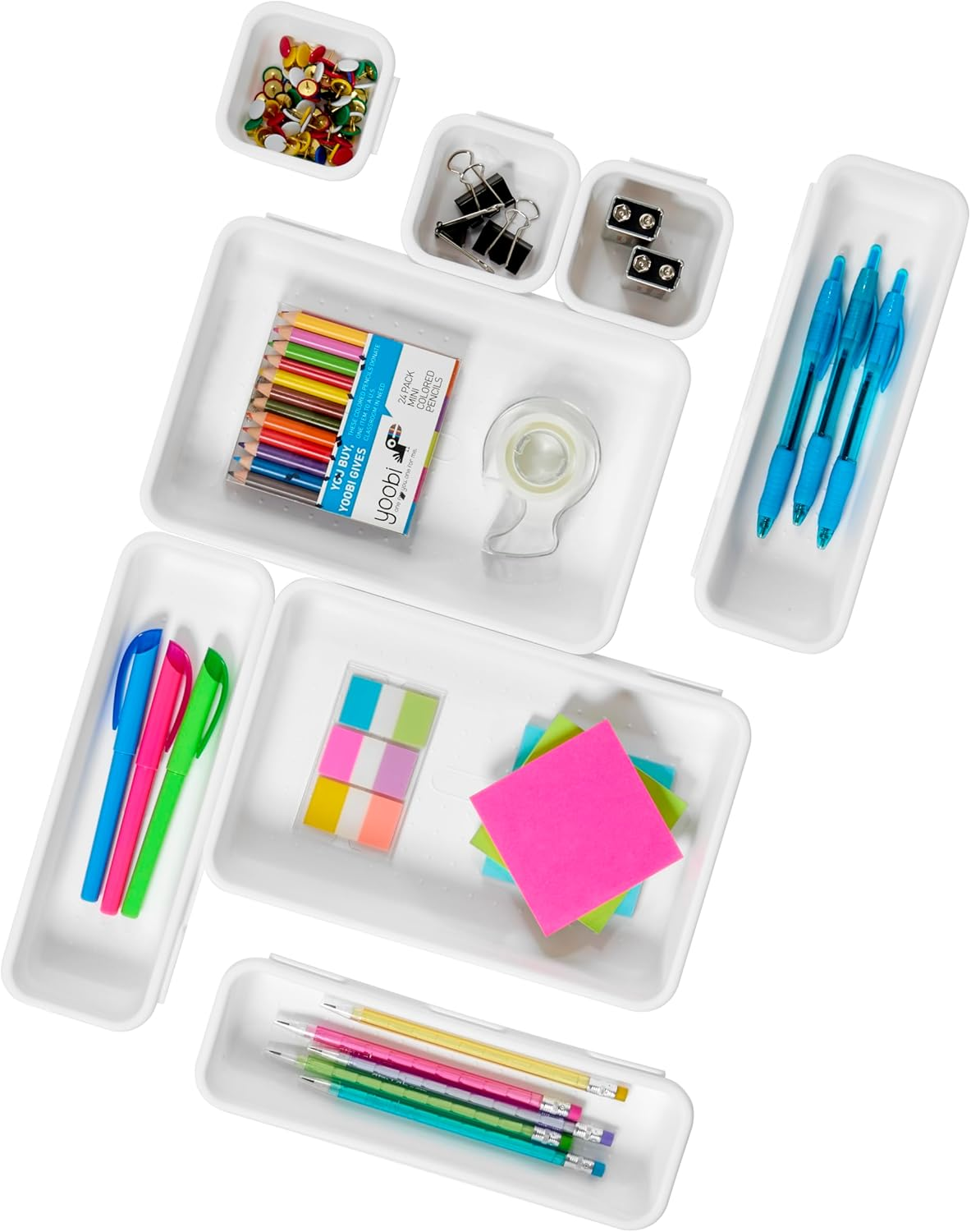 Made Smart 59001 Value 8-Piece Interlocking Bin Pack | VALUE COLLECTION | Customizable Multi-Purpose Storage | Durable | Easy to Clean | Bpa-Free White image number 2