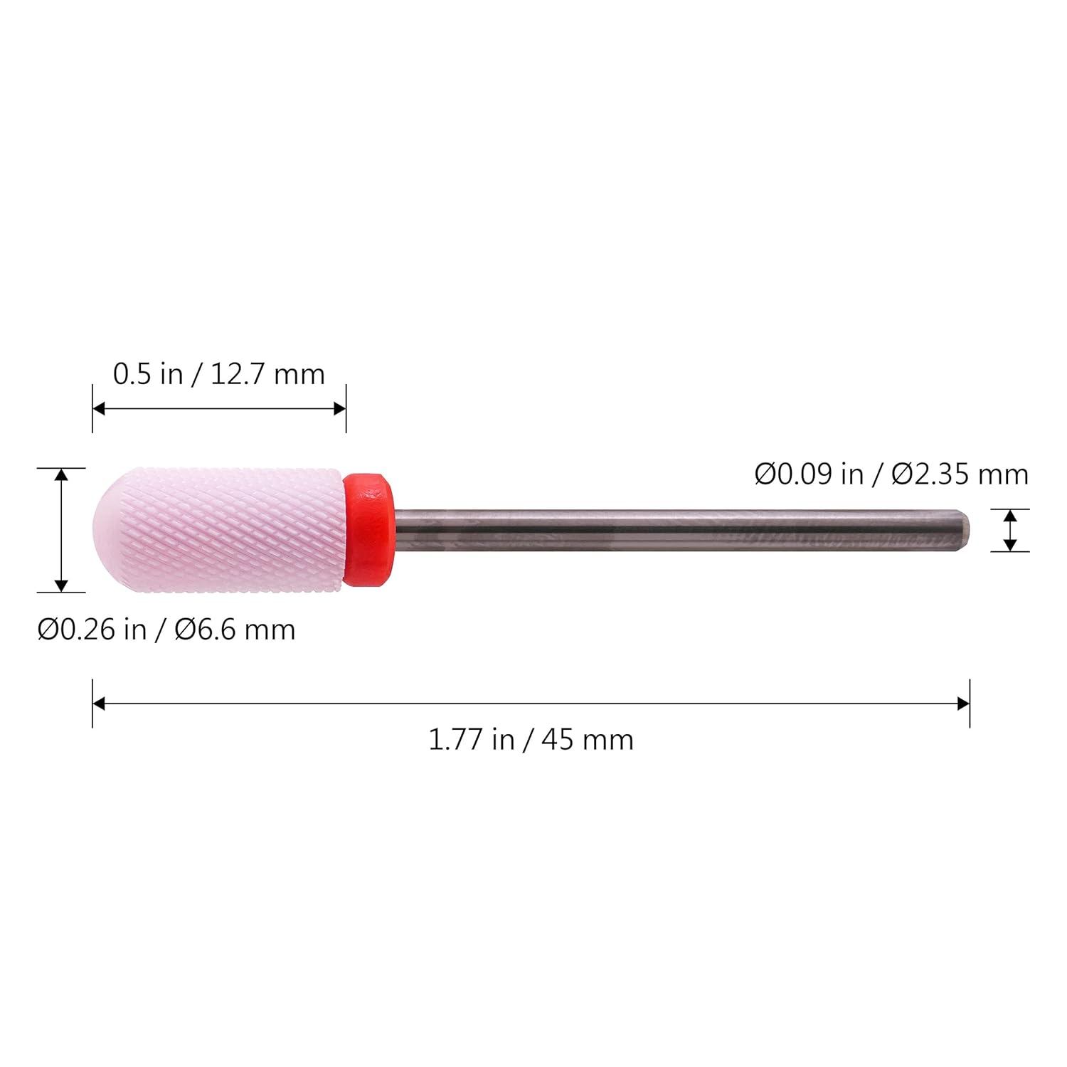 MIRACLE 3/32" Ceramic Nail Drill Bits Smooth round Top Large Barrel Head for Electric Drill Machines L (Fine) image number 3