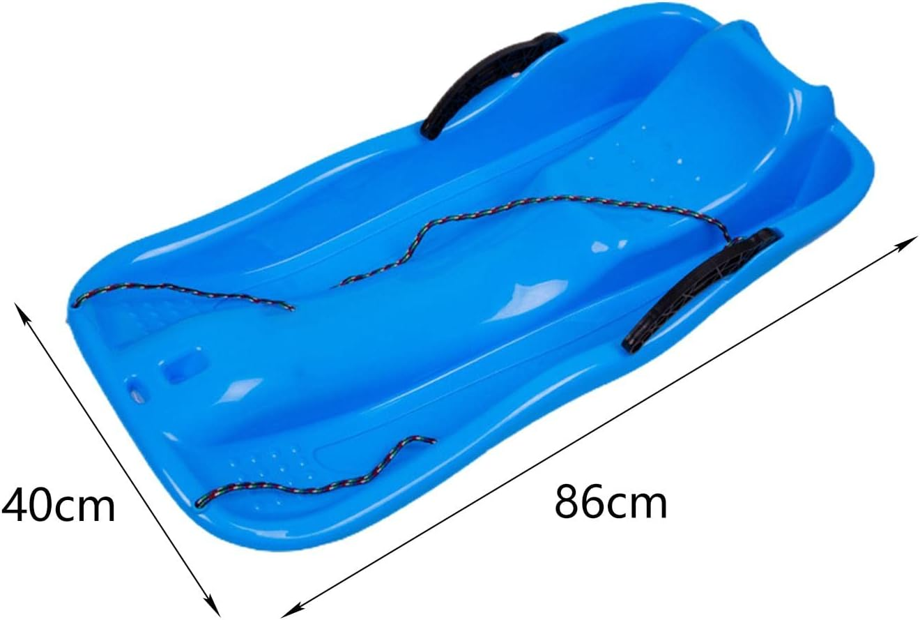 Toboggan Double Human Sleigh Sledding Kids Sledge with Double Seat Ski Board Toys Winter Snow Sled for Children Outdoor Backyard Holiday, Blue image number 2