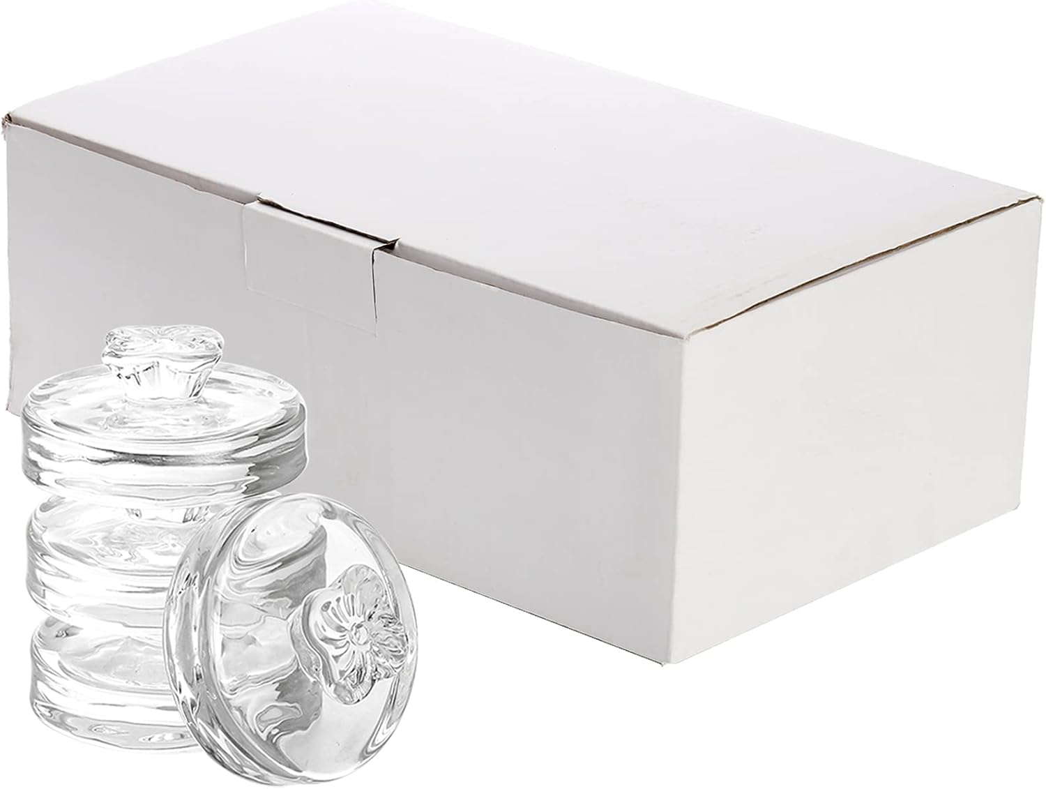 Okllen 9 Pack Glass Fermentation Glass Weights for Large Wide Mouth Mason Jars, Pickling Glass Weight with Easy Grip Handle, Dishwasher Safe