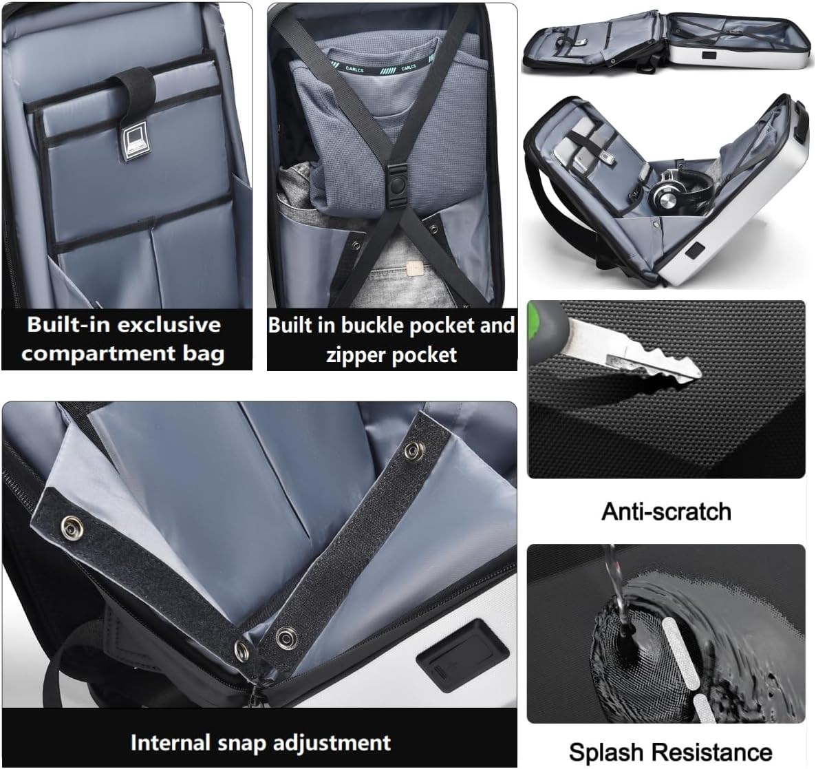 OGOEEN Starlink Mini Travel Bag, Anti-Theft & Water-Resistant Backpack for Starlink Dish and All Accessories, Fits for Camping, RV Trip 17 Inch, Black, 17.5*12.0*3.9In, Hard Shell Backpack