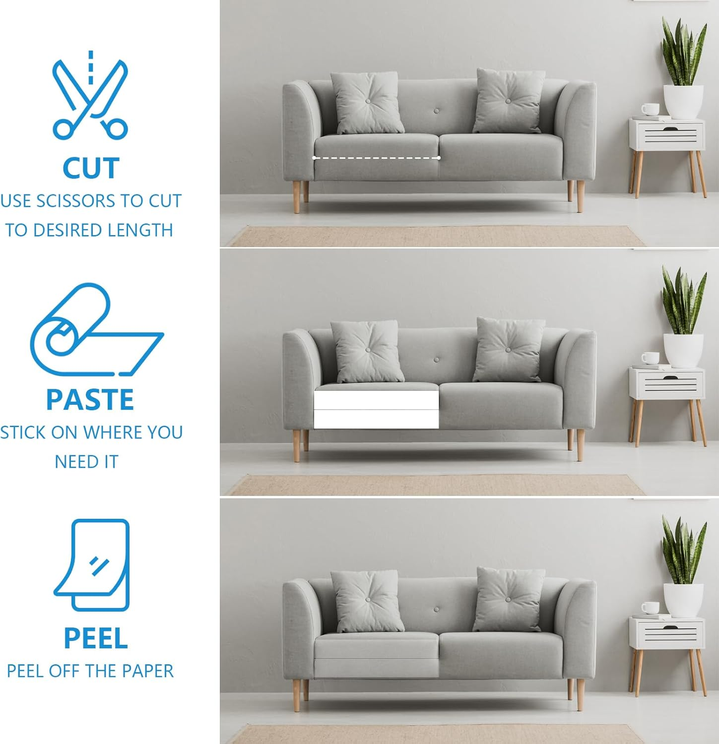 APACALI Pack of 2 Cat Scratch Protection Film, 30 X 300 Cm, Scratch Protection for Cats, Self-Adhesive Scratch Protection Film, Transparent, Anti-Scratch Film for Cats for Furniture, Couch, Door, image number 6