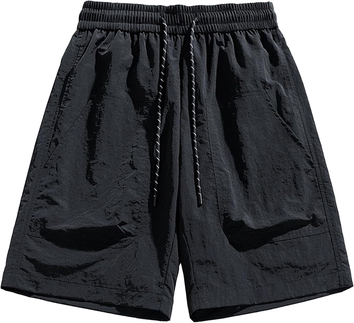 Jeshifangjiusu Mens Casual Athletic Shorts Lightweight Summer Beach Shorts Elastic Waist Drawstring Stretch Textured Shorts