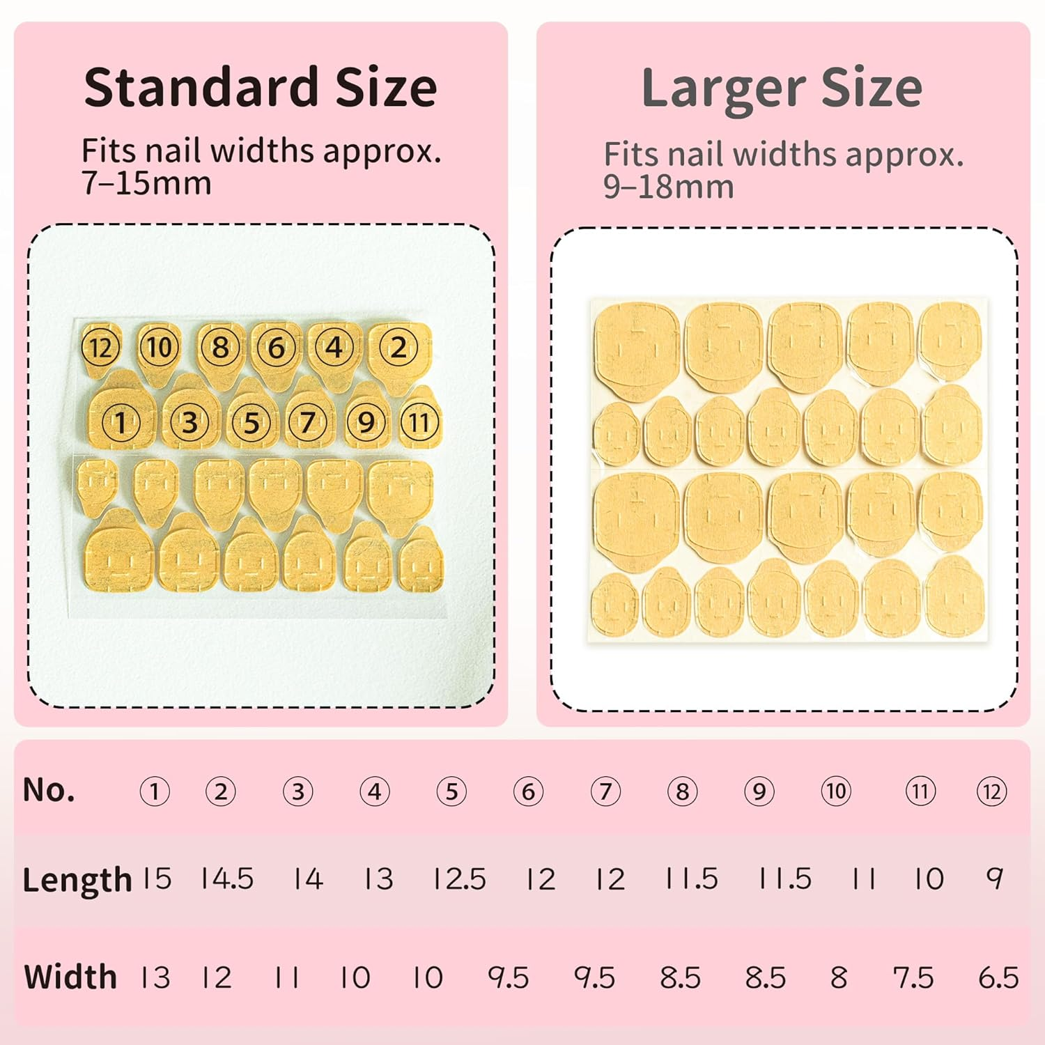 Sun&Beam Nails Jelly Nail Tabs for Press-On Nails Ultra-Thin Strong Hold Waterproof Adhesive 600Pcs Standard Size (Larger Size)