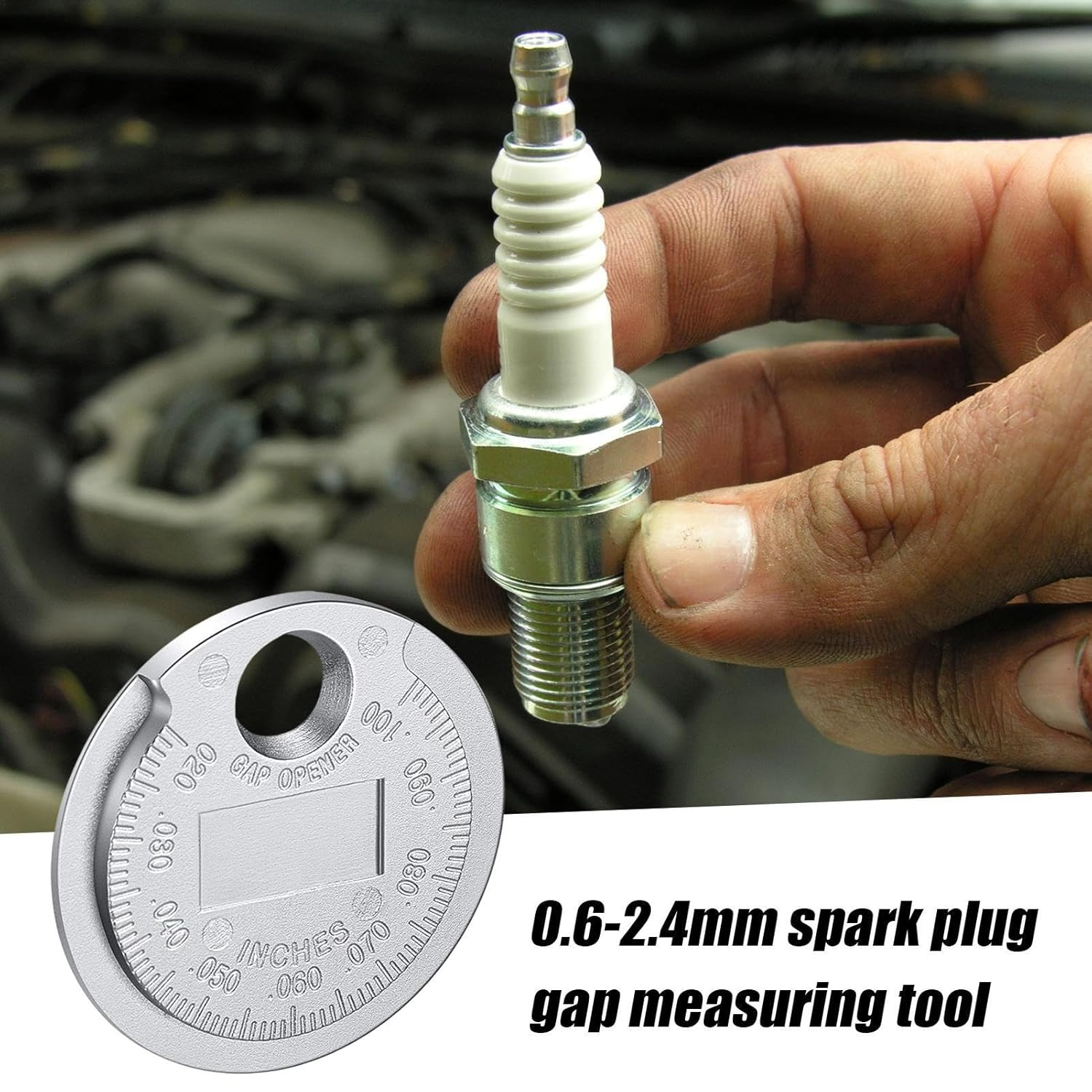 Spark Plug Gapper | Spark Plug Gap Gauge Tool Scaled from 0.6-2.4Mm,Coin-Type Sparkplug Tester Metal Car Accessories for Motorcycle, Automotive & Truck image number 5