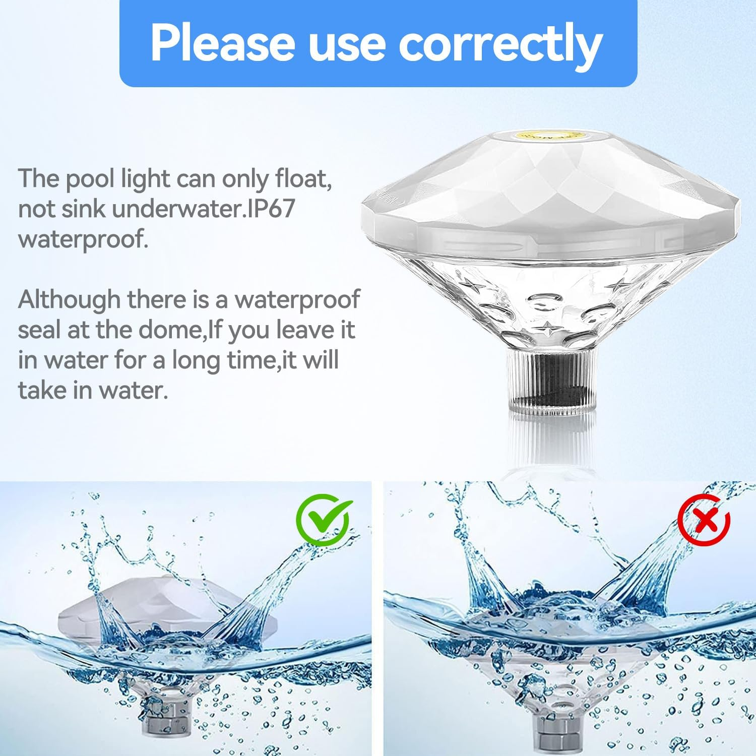 4 Pack Pool Lights Floating RGB Color Changing Battery Powered Swimming Pool Lights IP67 Waterproof LED Pool Accessories 8 Lighting Modes for Outdoor Pool Party Pond Decor