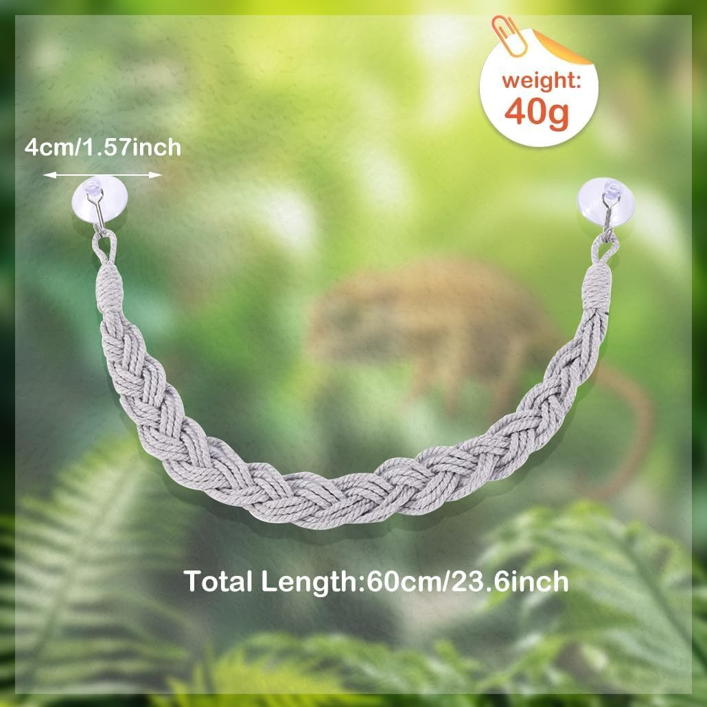 2Pcs Hermit Crab Climbing Rope,Hermit Crab Climbing Jute Rope,Hermit Crab Jute Rope with Suction Cup Hooks,Hermit Crab Rope Hermit Crab Climbing Jute Rope with Hooks,Hermit Crab Climb Rope with Hooks image number 5