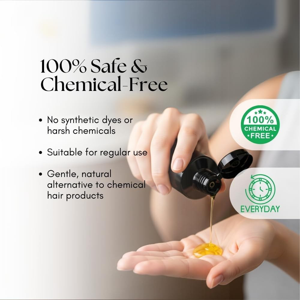 Atrimed Denz & Darc Herbal Hair Oil | Enriched with Nutrients & Safe Herbal Colouring Pigments | 100Ml | Pack of 1 image number 2