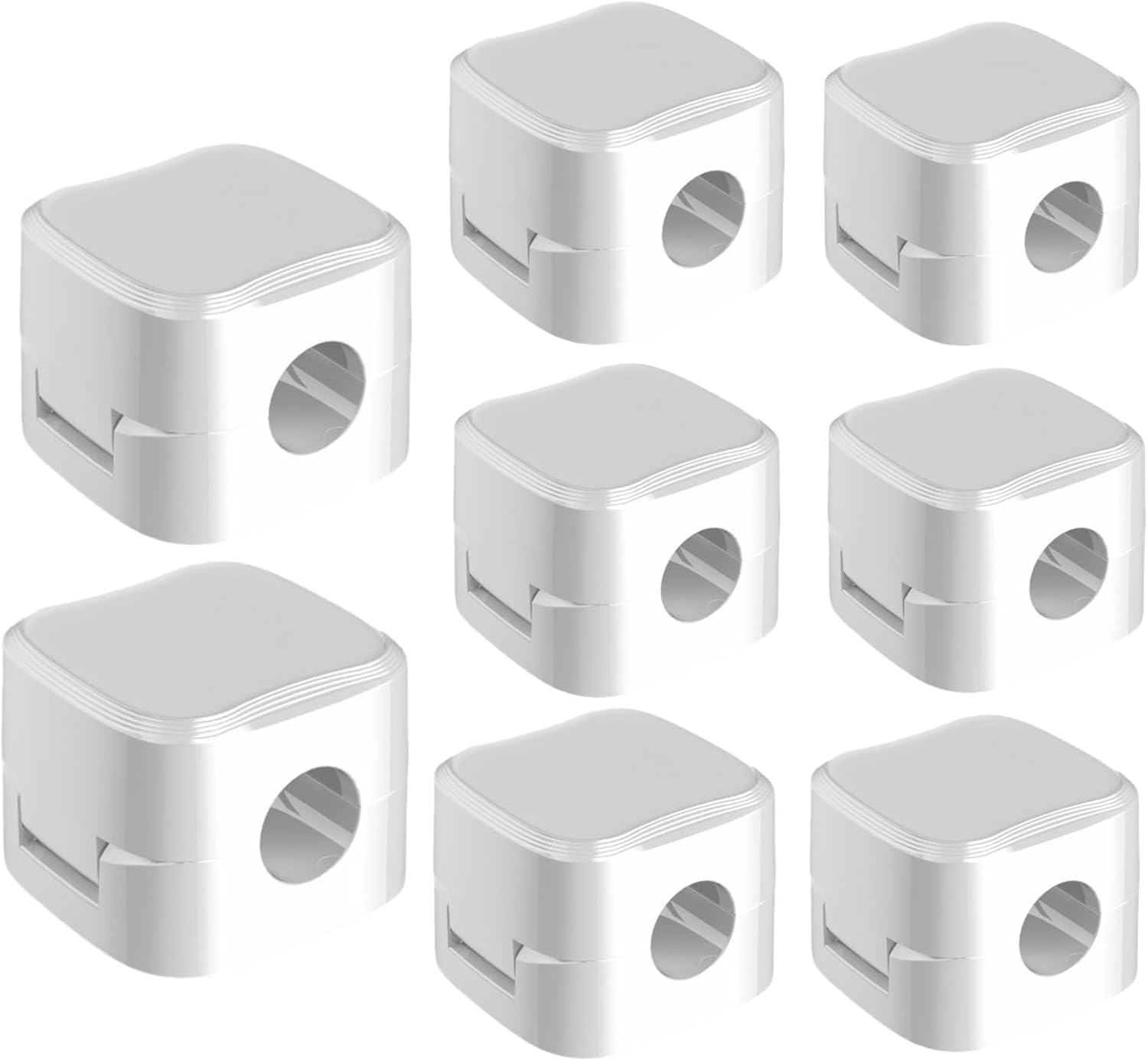 Magnetic Cable Holder,8 Pack Magnetic Cable Clips under Desk Cable Management Self Adhesive Cord Organizer Holder for Home Office Desk Phone Wall Desktop Nightstand (White, 8) image number 3
