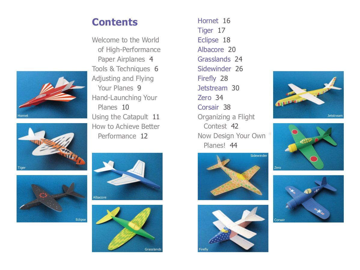 High-Performance Paper Airplanes Kit: 10 Pre-Cut, Easy-To-Assemble Models: Kit with Pop-Out Cards, Paper Airplanes Book, & Catapult Launcher: Great for Kids and Parents! image number 1
