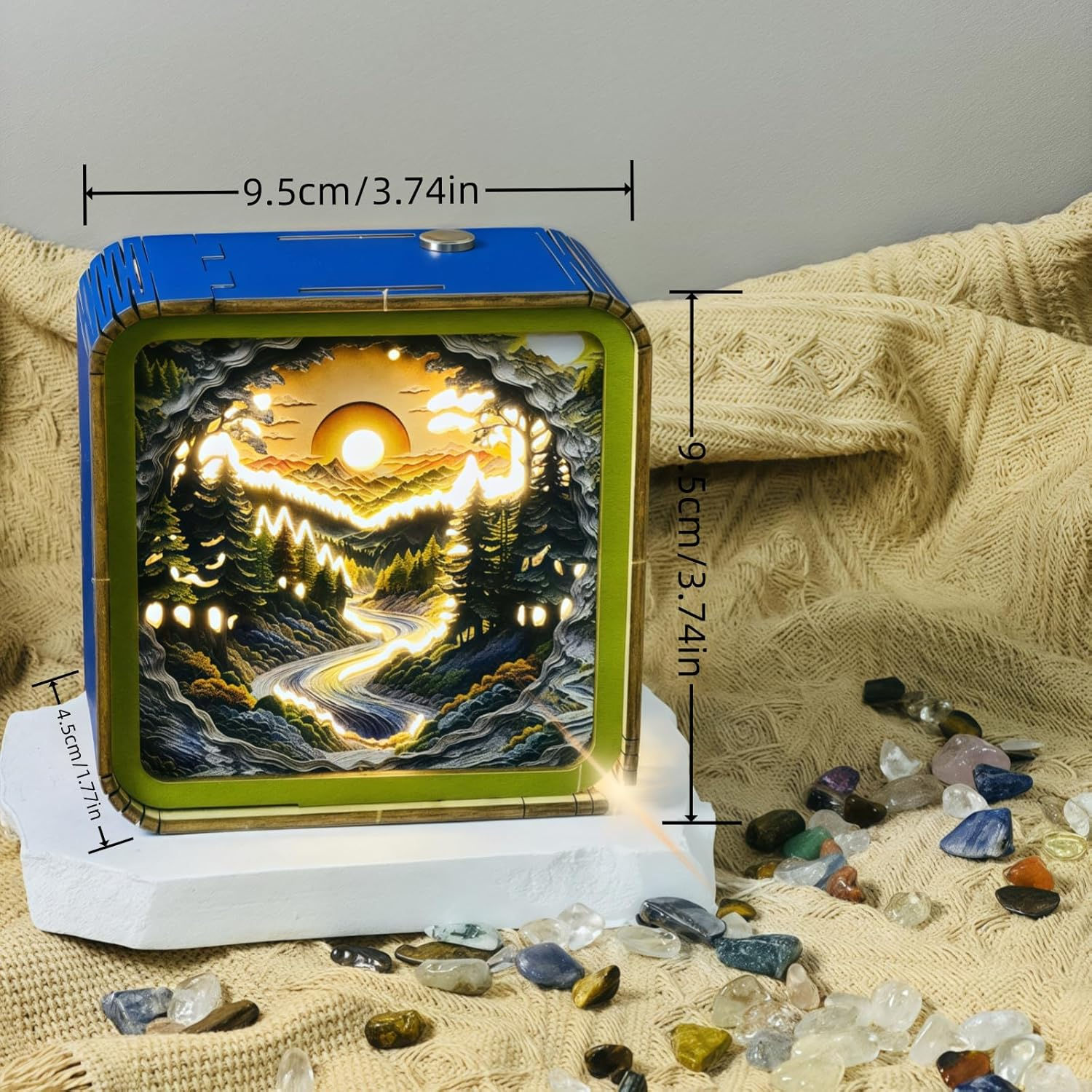 3D Wooden Puzzles Night Light, DIY Wooden Puzzles for Adults, Wood 3D Jigsaw Puzzle, Eye Care Night Light with Touchable Switch, Personalized Gifts for Family Friend DIY Puzzle Lover