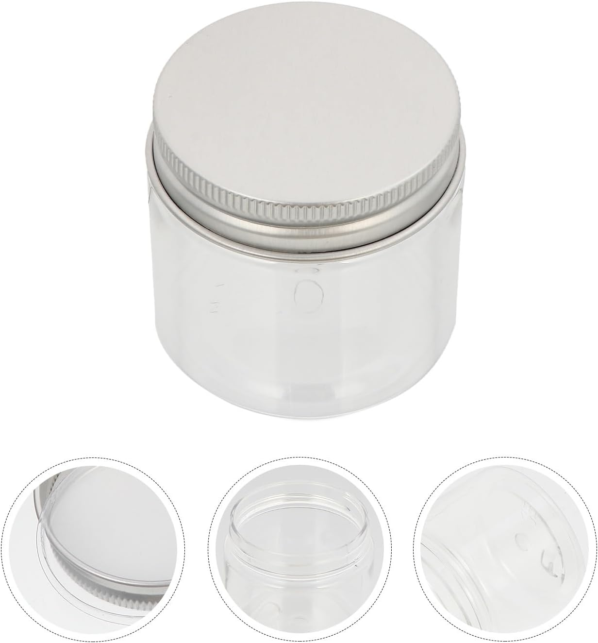 CONGARTENO 6Pcs 50G Travel Cosmetic Cream Jars with Natural Aluminum Lids and PVC Seals, Portable Empty Sample Containers for Skincare and Makeup Storage image number 2