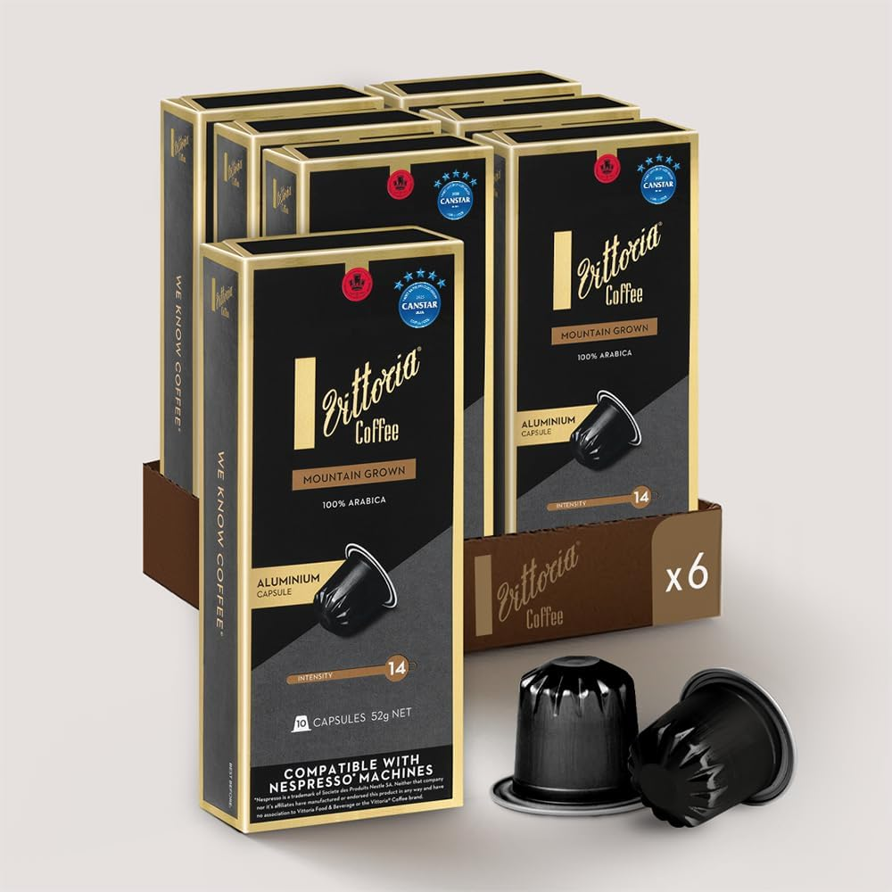 Vittoria Coffee 100% Arabica Mountain Grown Nespresso Compatible Aluminium Capsules 52G (6 Packs X 10 Pods) image number 3