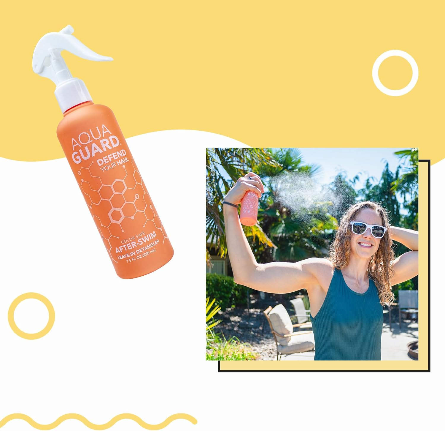 Aquaguard Pre-Swim Hair Defense + UV Leave-In Detangler Swim Hair Care Bundle | Made in California | Prevents Chlorine Damage + Softens Hair While Swimming image number 2