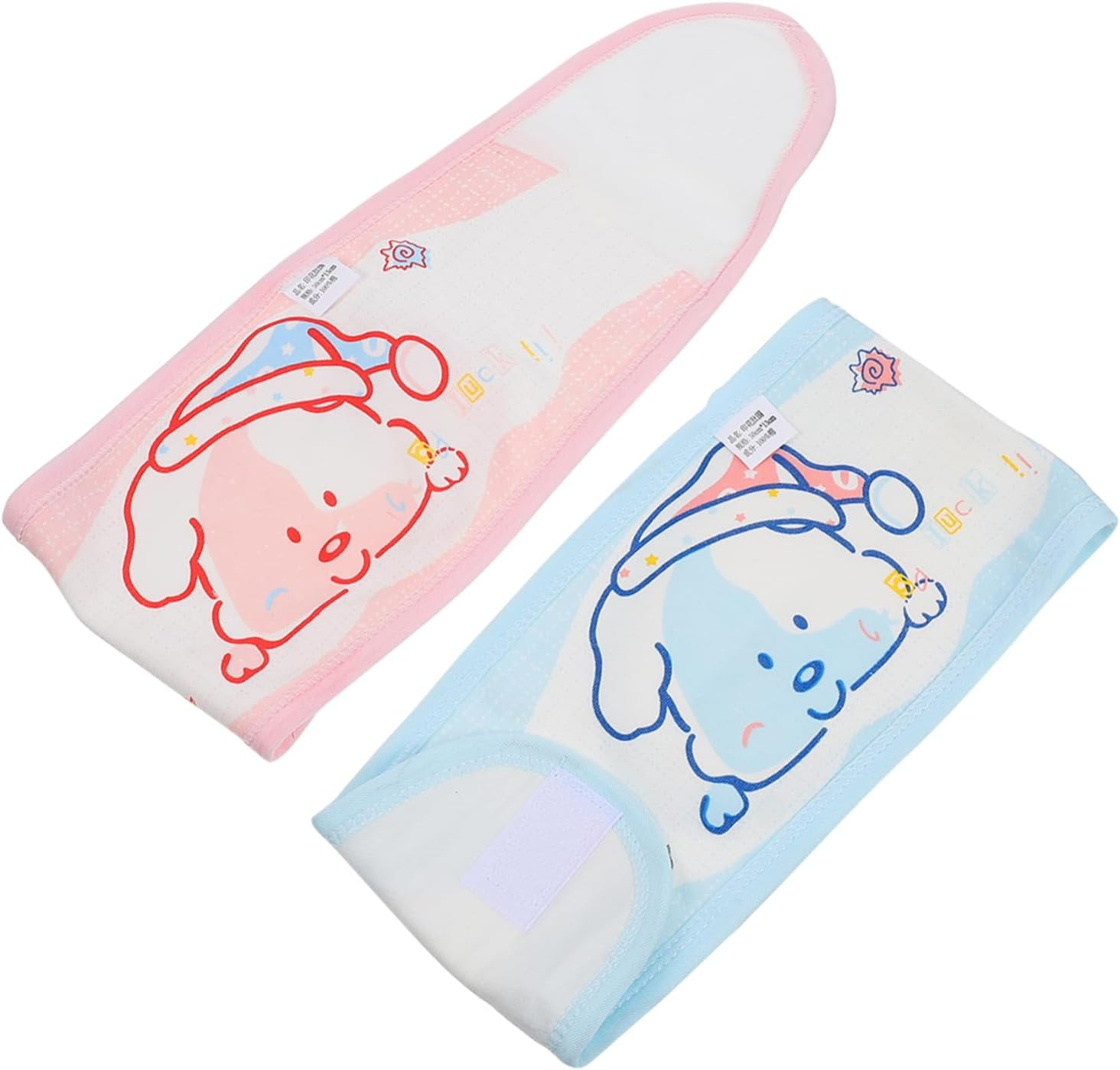 2Pcs Cotton Baby Navel Bands Newborn Belly Belts Soft Breathable Infant Belly Band Set for Newborns Pink and Blue Baby Protection and Comfort image number 2