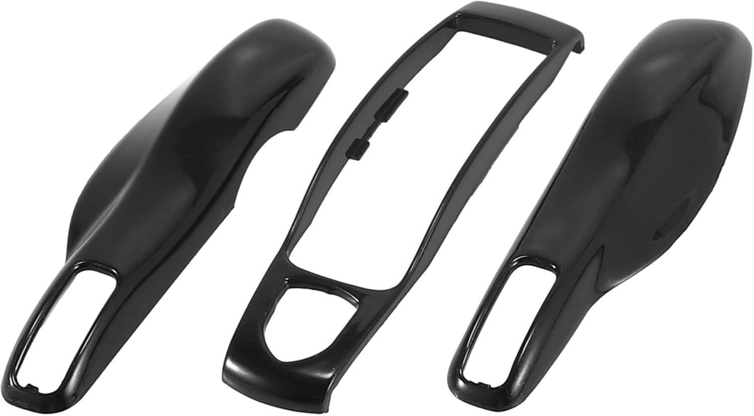 X AUTOHAUX 1 Set Gloss Black Car Remote Key Cover Key Fob ABS Case Cover Shell for Porsche Cayenne Panamera Macan