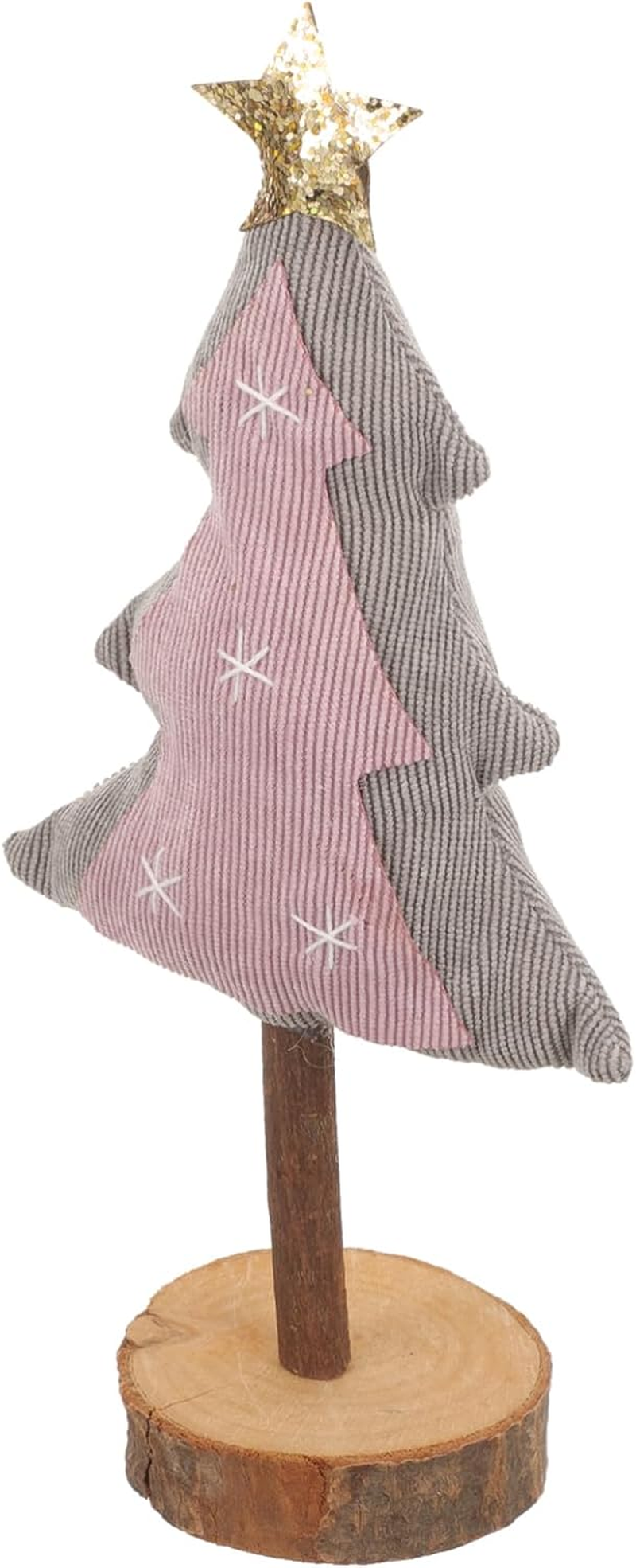 LABRIMP Desktop Christmas Tree Ornament Wooden Base Tabletop Xmas Tree Adornment for Christmas Party Decorations Table Centrepiece