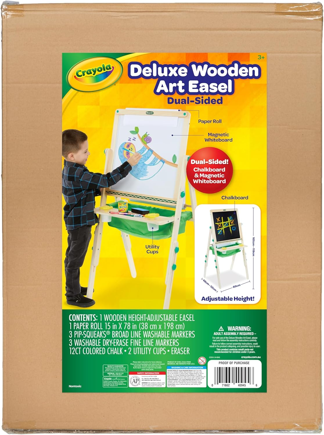 Kids Deluxe Wooden Art Easel image number 3