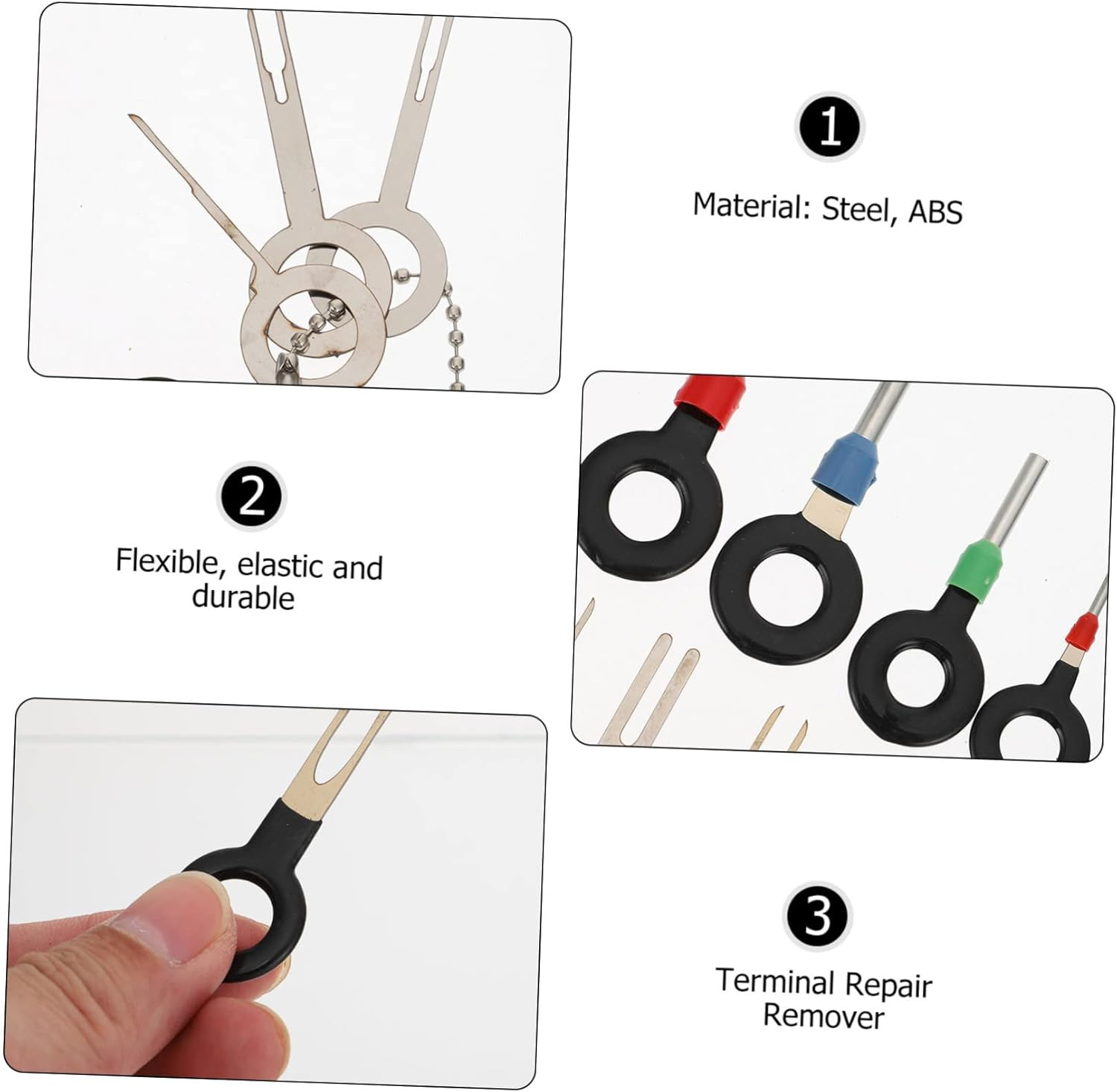 DINHEAROM 73Pcs Automotive Terminal Pin Remover Kit Car Connector Terminal Tool Extractor Puller Repair Remover Lug Crimper Wire Gel Connector image number 1