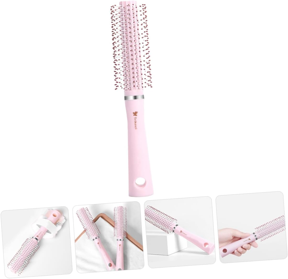 ADOCARN Volume and Bounce round Brush for Curly Hair Detangling Styling Brush for Blow Drying for Women image number 6