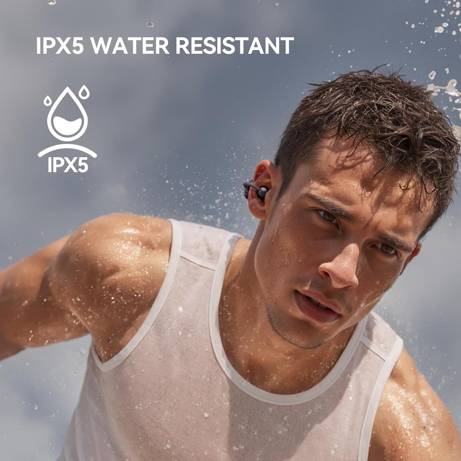 1MORE S20 Open Ear Headphones, Lightweight Comfort Clip-On Wireless Earbuds, 30H Playtime Bluetooth 5.4 Headphones with 4 ENC Microphones, IPX5 Water Resistance, Secure Fit for Sports Workout, Black image number 2