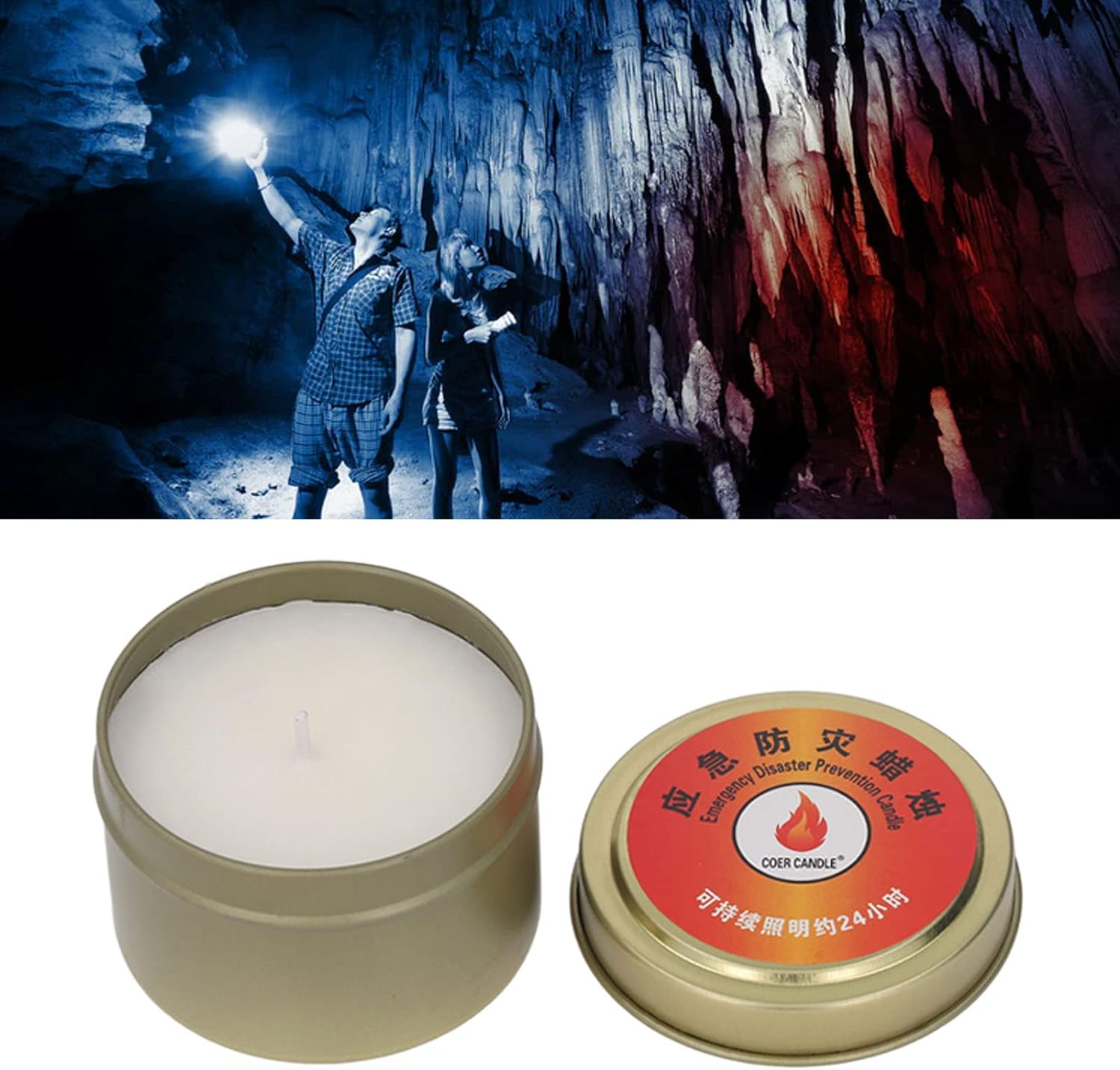 24 Hour Beeswax Wax Survival Candle, Windproof Waterproof Smokeless Outdoor Survival Candle, Portable Bright Emergency Kits, Camping, Hiking, Backpacking, Home, Wilderness(2#) image number 6