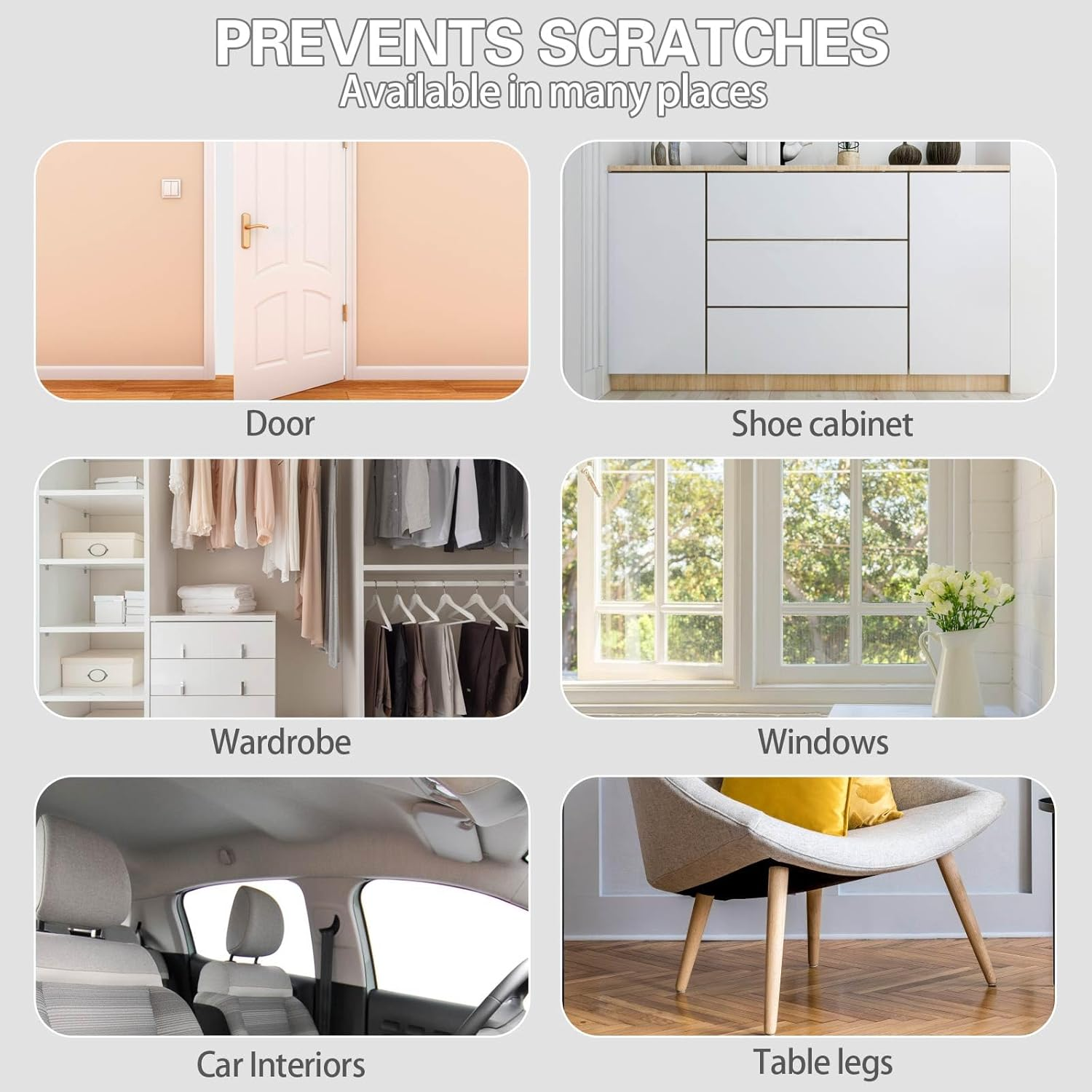 Scratch Protection Cat Tape, Set of 18 Cat Scratch Protection Sofa, Transparent (20 Cm X 43 Cm), Scratch Film, Cat Self-Adhesive Scratch Protection Wall, Scratch Protection Film for Furniture, Couch, image number 1