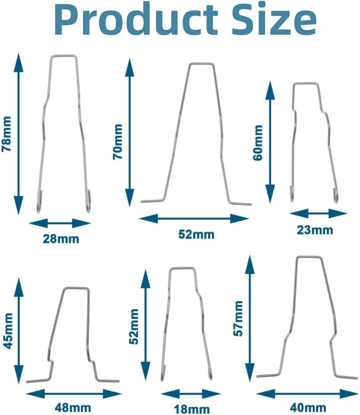 Bulb Retaining Spring Clips for H1/ H3 /H4 /H7 12 Pcs Bulb Universal Car Headlight Clamp Headlamp Dip Dipped Beam Bulb Hoder Clips Retainer Pins Bracket 5ZHSFULLKIT image number 4