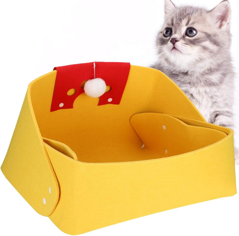 Cat Bed,Pet Cat Bed,Felt Pet Cat Four Seasons Universal Sleeping Bed Cave Quick Rebound Easy Installation image number 2