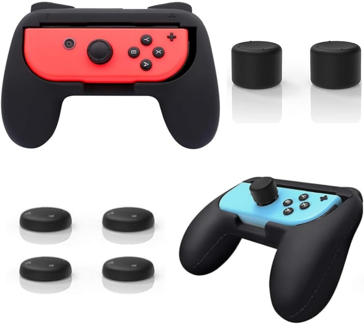 Shoyisenka Nintendo Switch Joy-Con Grips - 2 Pack Ergonomic Handle Kit with Anti-Slip Texture (Black) | Wear-Resistant Controller Accessories image number 4