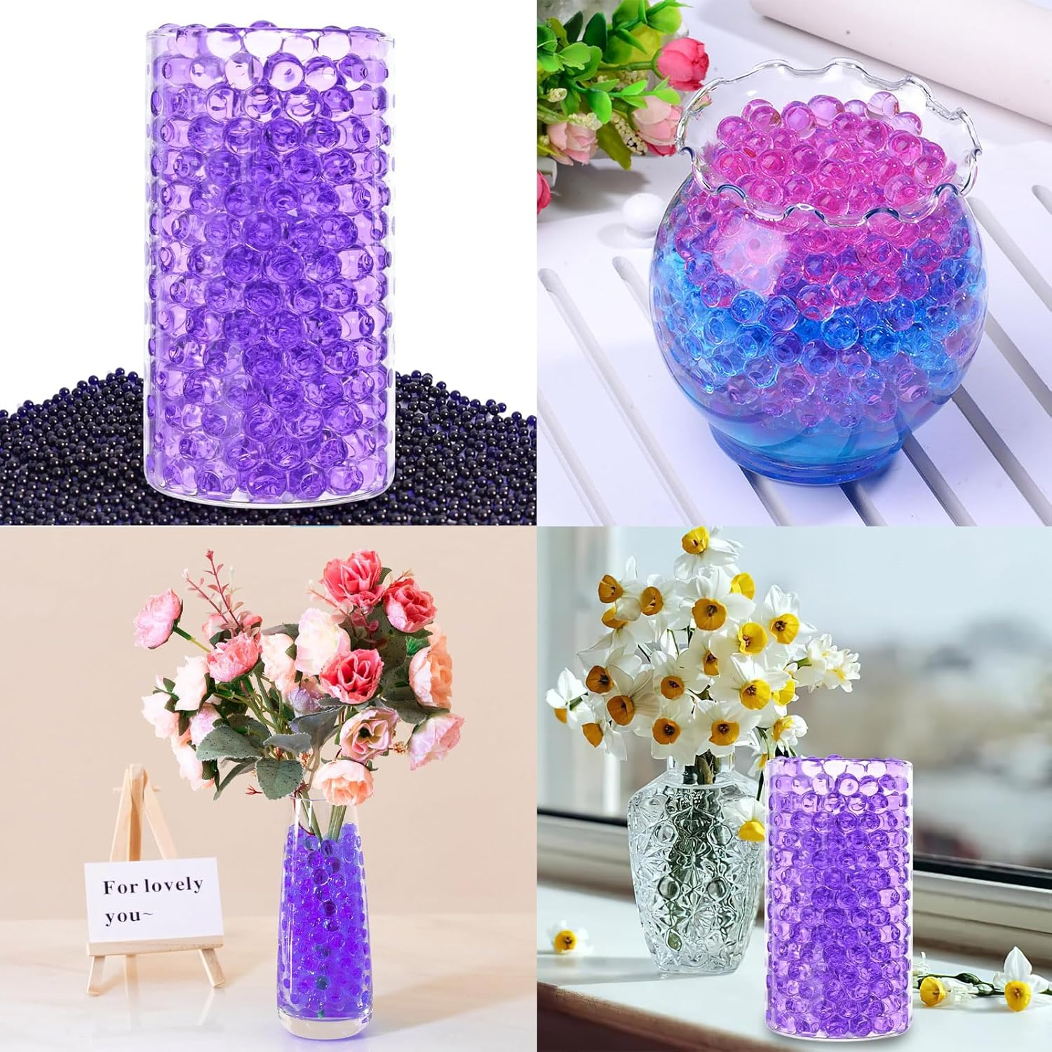 20000 Water Gel Beads for Vases,Perfect Jelly Beads,Floating Pearls,Vase Filler for Plant,Floating Candles,Wedding and Home Decoration(Purple) image number 3