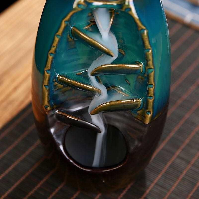 My Incense Waterfall Backflow Incense Burner with 100 Incense Cones - Ceramic Backflow Incense Holder for Relaxation & Meditation - Aromatherapy Home Decor Ornament image number 3