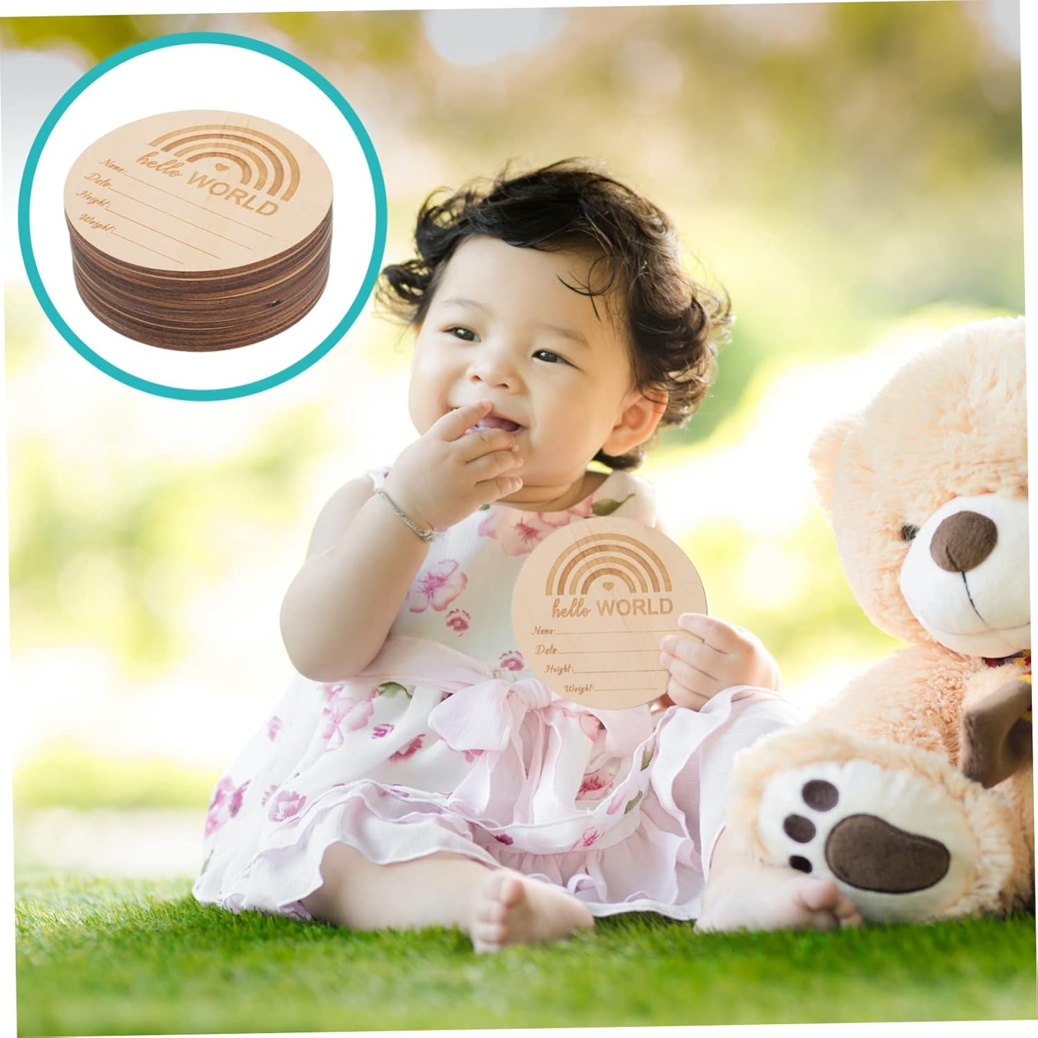 ERINGOGO 13Pcs Monthly Milestone Sign for Newborn Name Welcome Announcement Decor image number 6