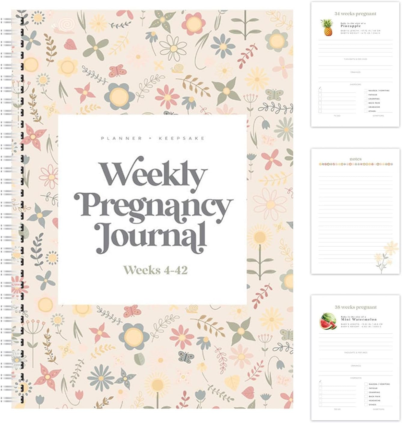 Maternity Journal | Calendar for Pregnancy Planner | 8.3X11.2 Inches Pregnancy Journal Book Planner Expecting Mom Must-Haves Weekly Organizer to Track Milestones for Moms image number 3