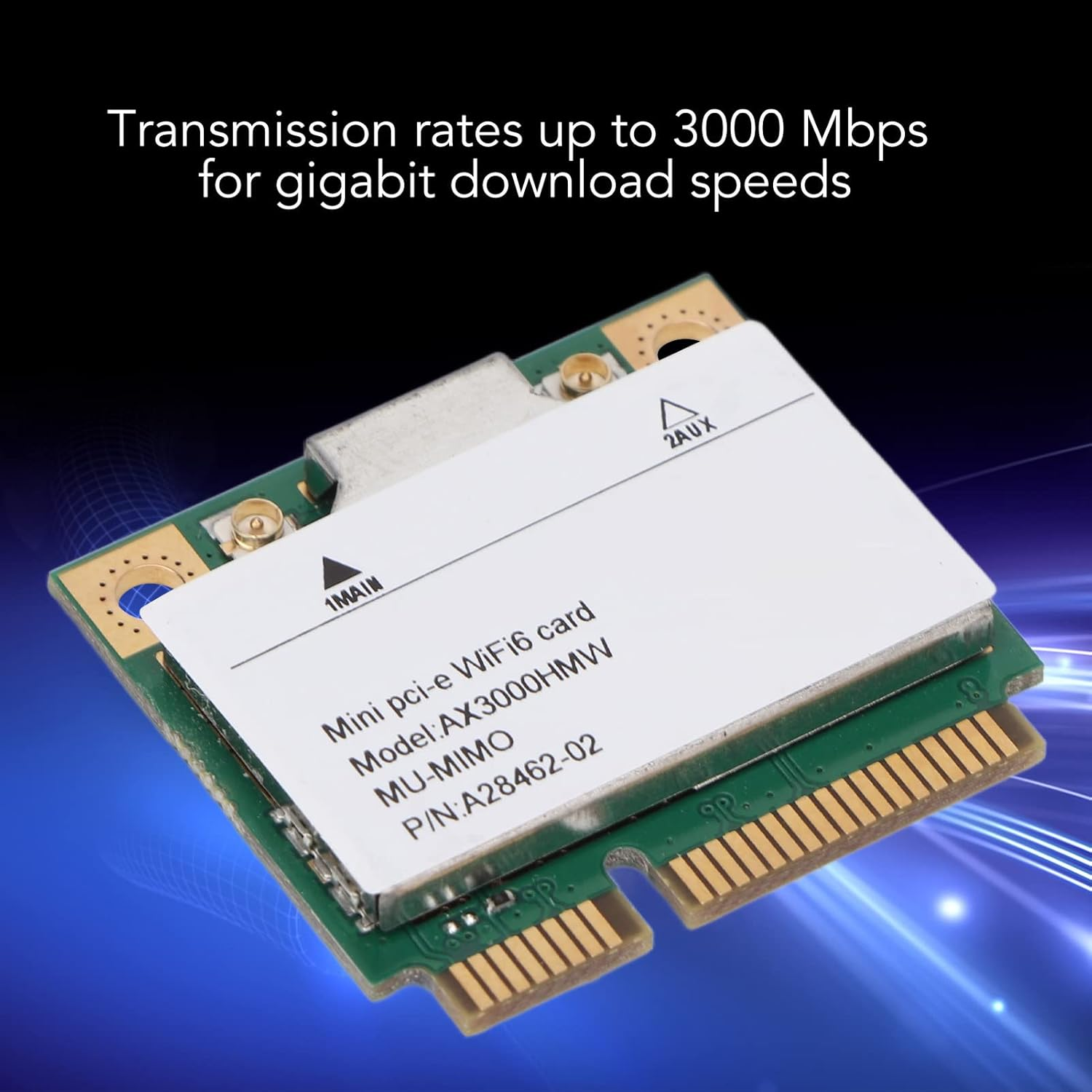 AX3000HMW Dual Band Mini Pcie Wifi Network Card 802.11AX AC, 3000Mbps Wireless Card Mini Pcie Wifi6 Adapter, High Speed Wifi Adapter for Laptop PC image number 2