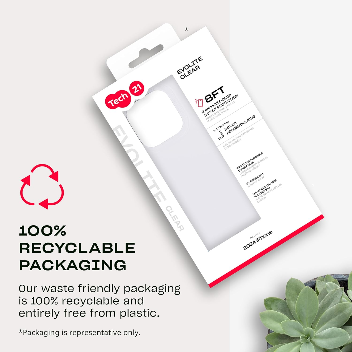 Tech21 Evolite for Iphone 16 Pro Max Ultra Thin - Impact Protection Case - in Clear image number 3