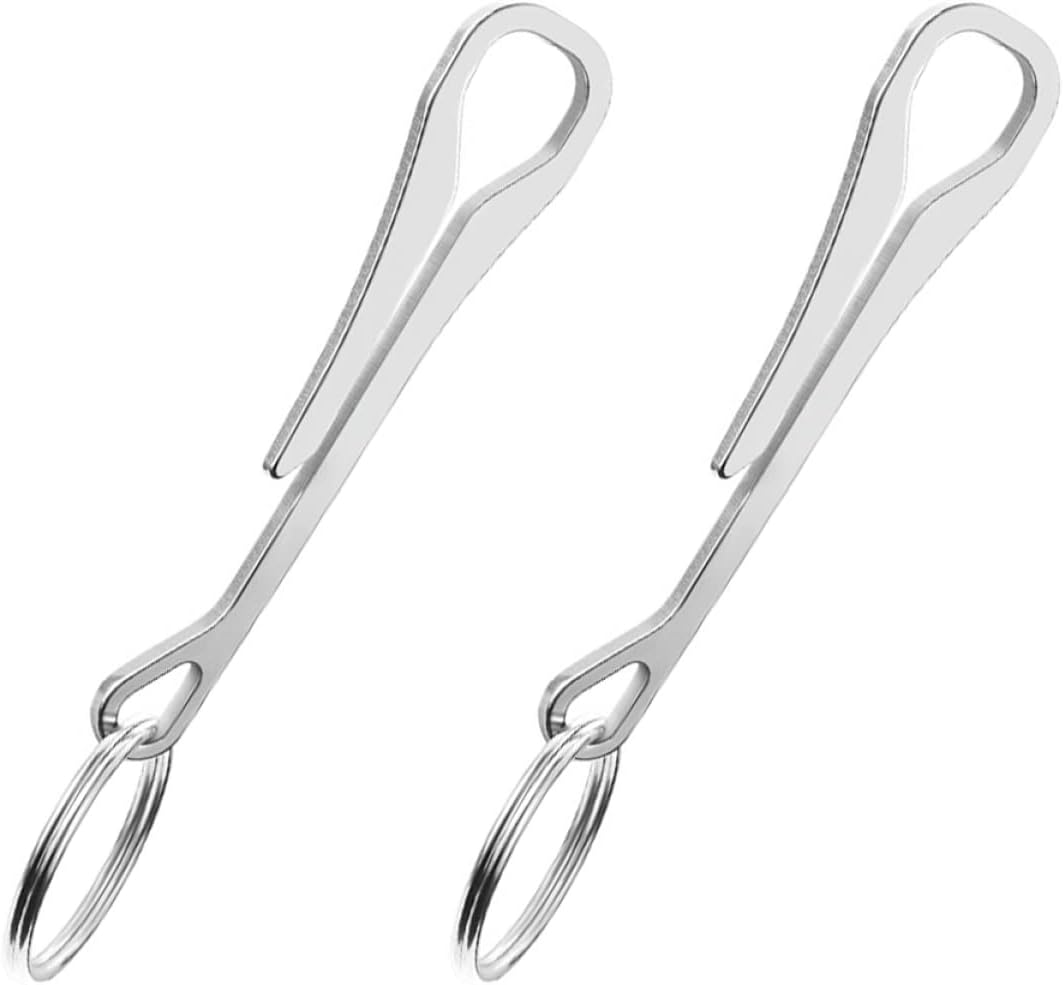 POPETPOP 2Pcs Stainless Steel Keychain Hooks for Bag Quick-Release Buckle Key Ring Hanging Buckles Practical Keychain Clips for Keys Wallet Pouch image number 6