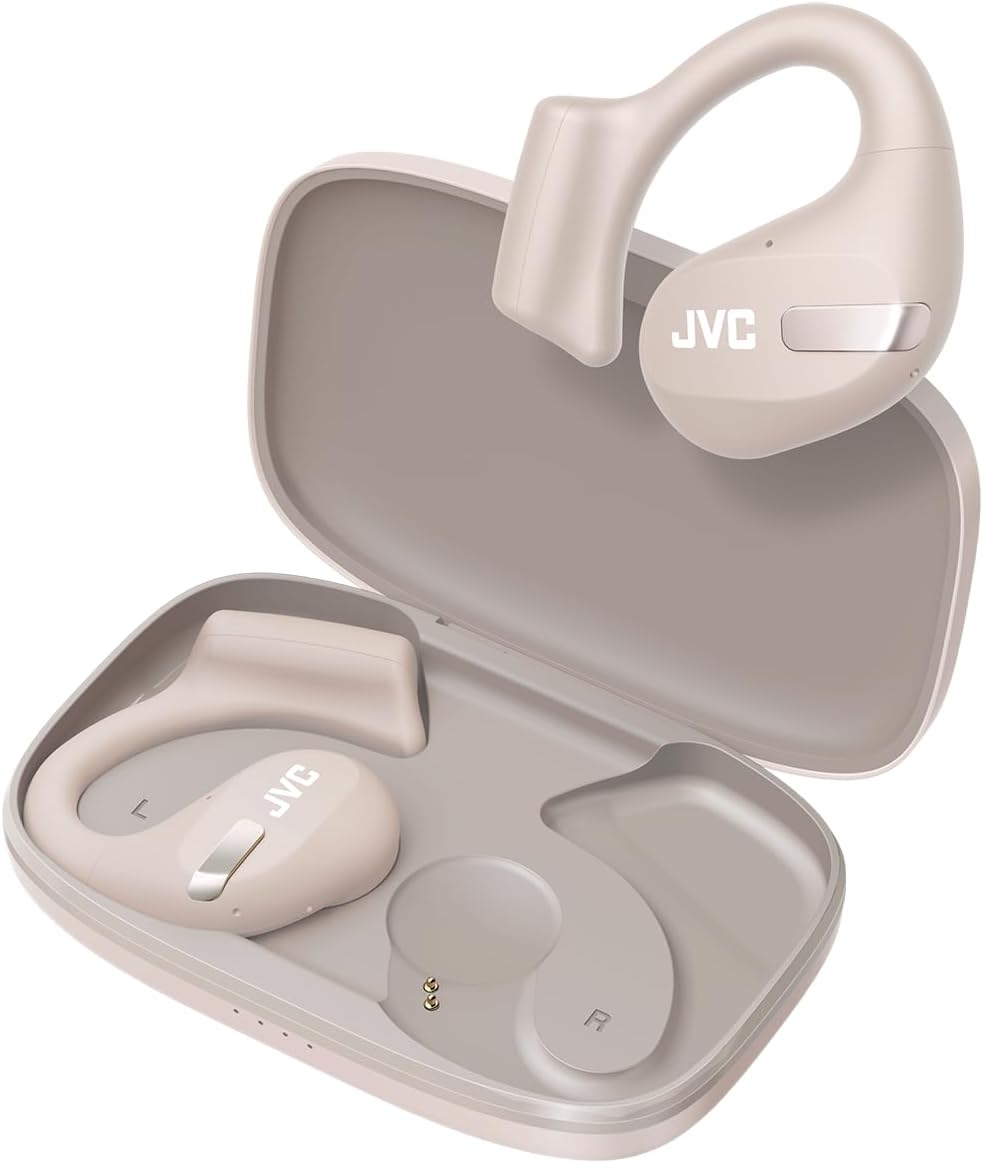 JVC Nearphones HA-NP50T-C, True Wireless Earbuds, Open Ear Design, Active Noise Reduction, Multi-Point, IPX4, Microphone Muting, 38 Hours Runtime, BT 5.3, Sand Beige image number 1
