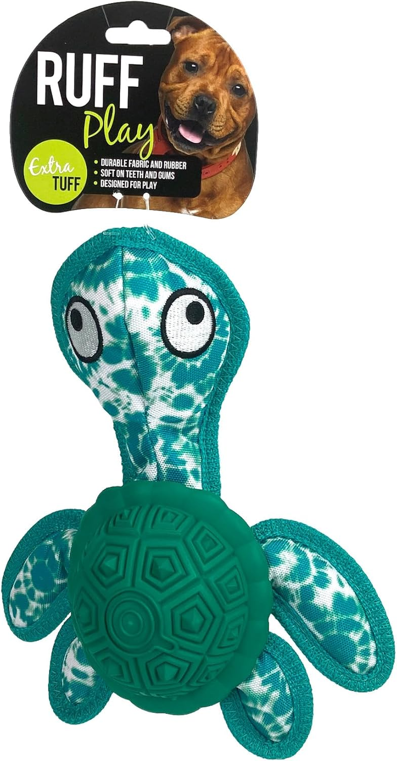 Ruff Play Extra Tuff Turtle with Rubber Shell Dog Toy, Green & White - Dog Teething Toy, Chew Toys, Extremely Durable, for Aggressive Chewers, Extra Tough Dog Toys, Aids Dogs Dental Health image number 2